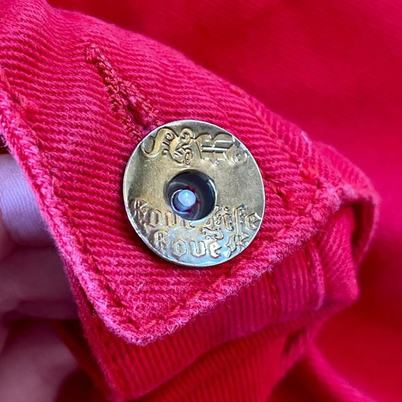 RARE SOHO BABE || RED HEART POCKET SLIM JEANS - Picture 9 of 9